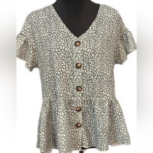 SHEIN Floral Peplum Top Size M